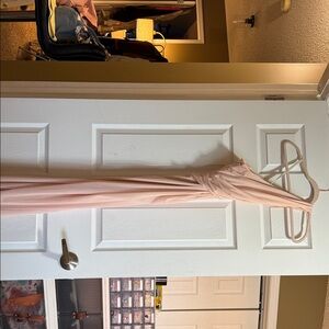 David's Bridal Blush Pink Asymmetrical Evening Gown